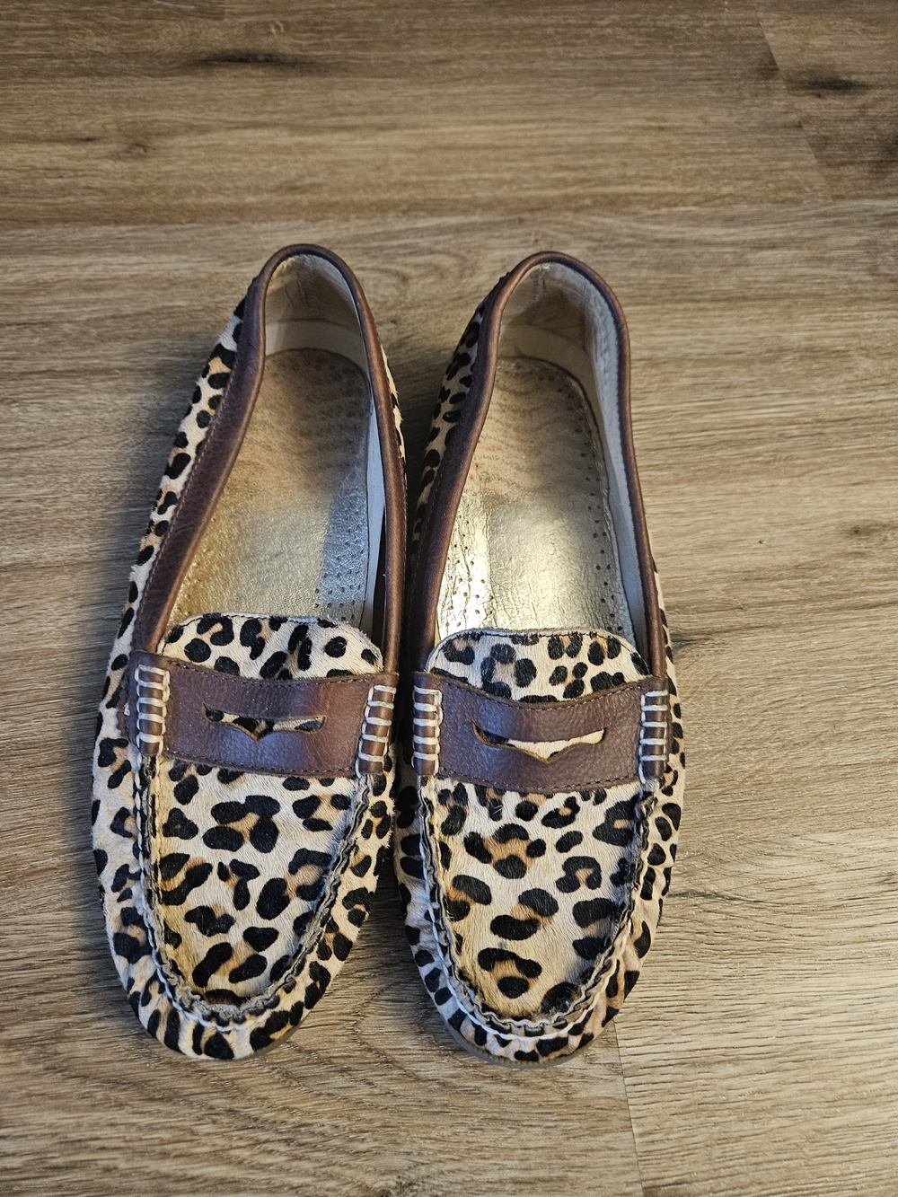 Sperry Leopard Print Penny Loafers for Women - Brown/Black